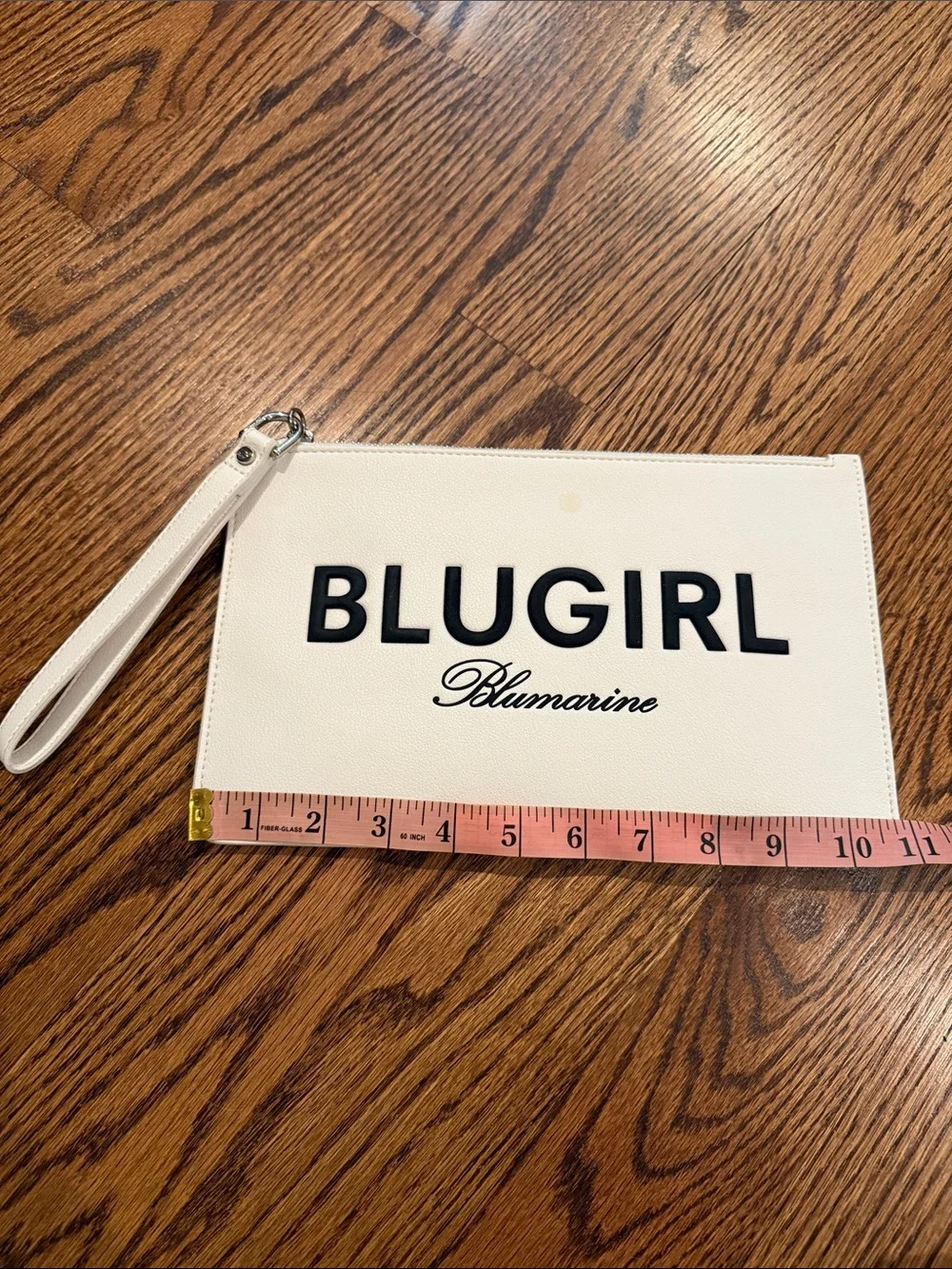 Blumarine BLUGIRL White Wristlet Clutch with Black Logo